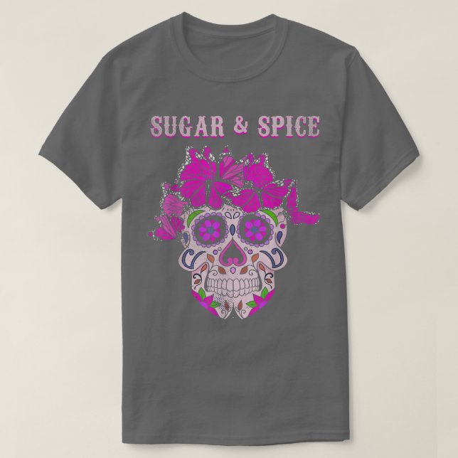 Spice Butterfly Sugar Bone Souls Day Muertos Day H T Shirt (Design framsida)