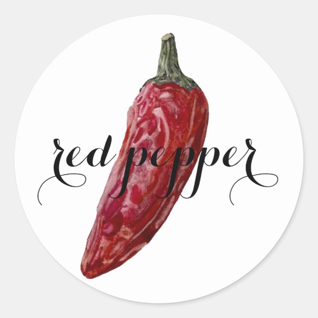 Spice-etikett: Red Pepper Runt Klistermärke (Framsida)