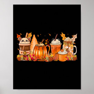 Spice Fall Coffee Hett Tea Autumn Harvest Women Dr Poster