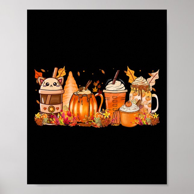 Spice Fall Coffee Hett Tea Autumn Harvest Women Dr Poster (Framsidan)