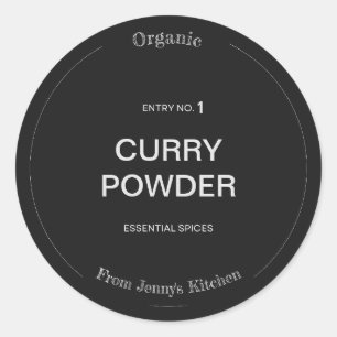 Spice Label Anpassa Namn och Spice Runt Klistermärke