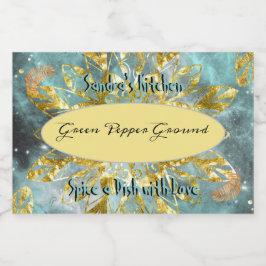Spice Label för Burk Glitter Mat Etiketter