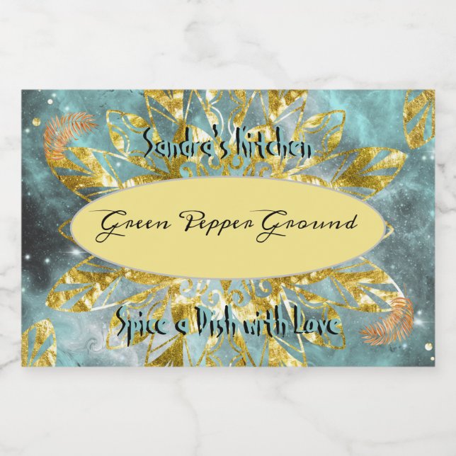 Spice Label för Burk Glitter Mat Etiketter (Singel etikett)