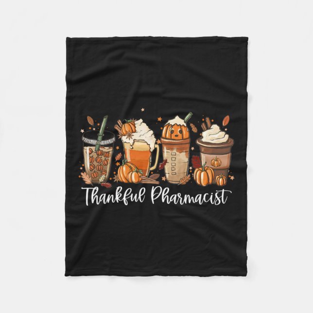 Spice Latte Fall Coffee Älskare - Thankful Pharmac Fleecefilt (Framsidan)