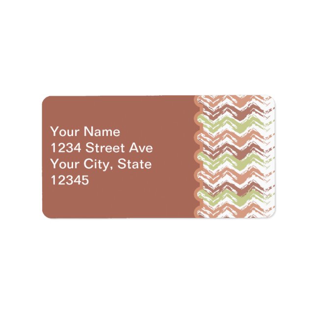 Spice Scribble Chevron ZigZag Adressetikett (Framsidan)