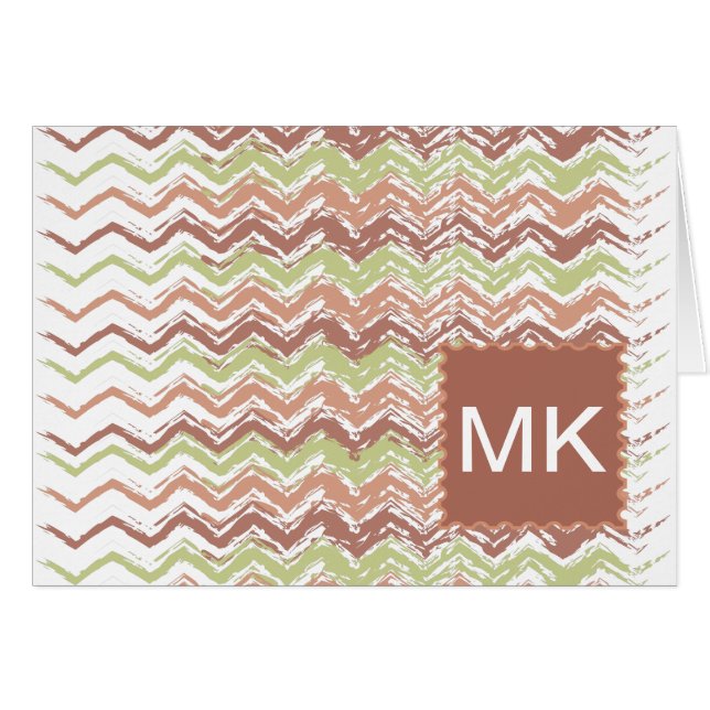 Spice Scribble Chevron ZigZag Hälsningskort (Framsidan Horizontal)