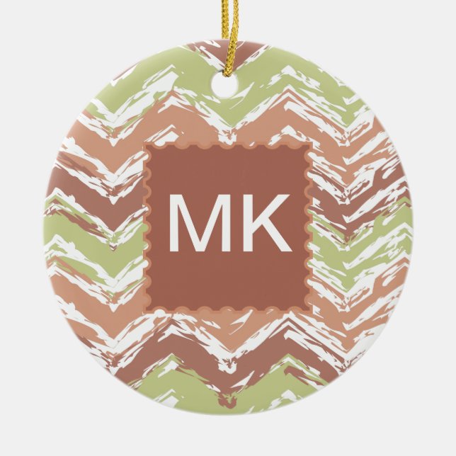 Spice Scribble Chevron ZigZag Julgransprydnad Keramik (Framsidan)