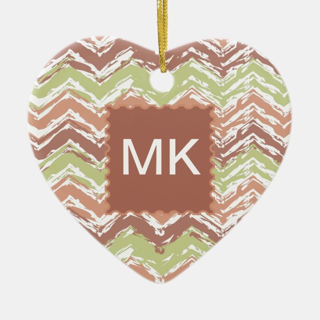 Spice Scribble Chevron ZigZag Julgransprydnad Keramik (Framsidan)