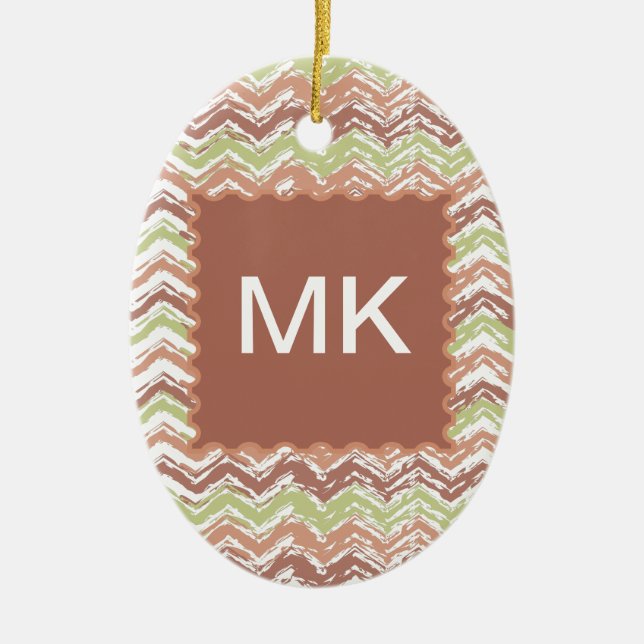 Spice Scribble Chevron ZigZag Julgransprydnad Keramik (Framsidan)