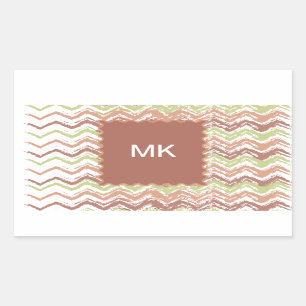Spice Scribble Chevron ZigZag Rektangulärt Klistermärke