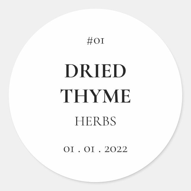 Spice Seasoning Herb Pantry Modern etikett (Framsida)