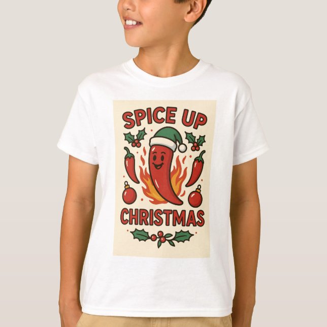 Spice Up Christmas – Hot Pepper Holiday Cheer T Shirt (Framsida)
