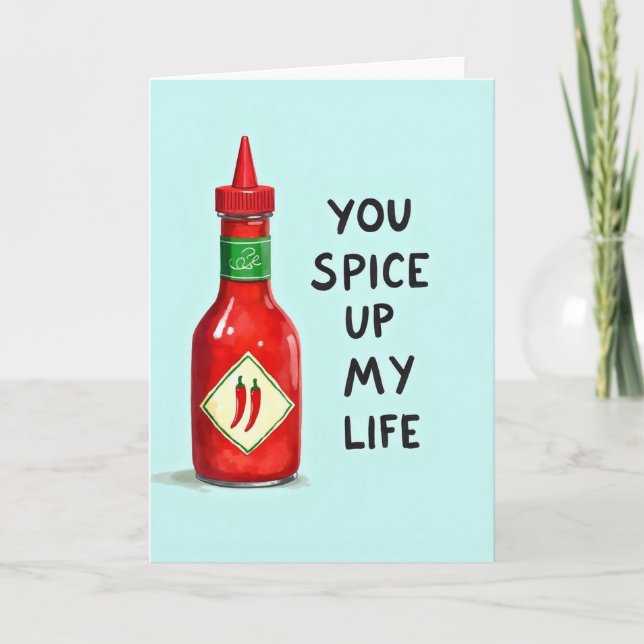 Spice Up My Life Hot Sauce Card Kort (Framsida)