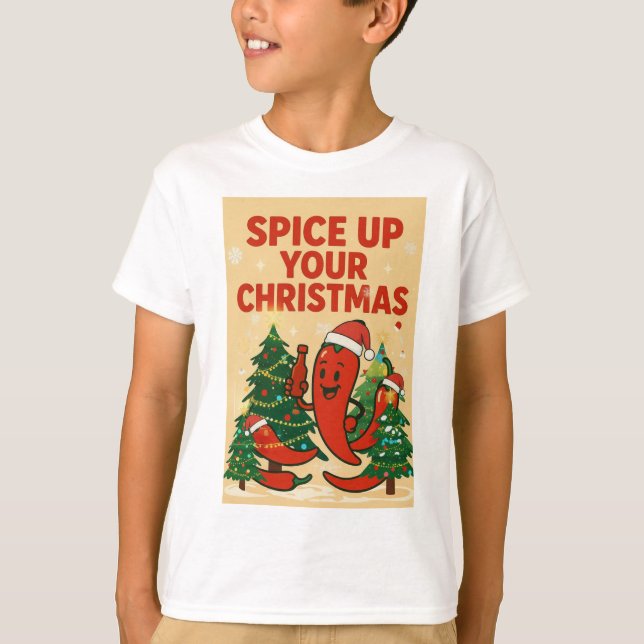 Spice Up Your Christmas – Hot Pepper Holiday Cheer T Shirt (Framsida)