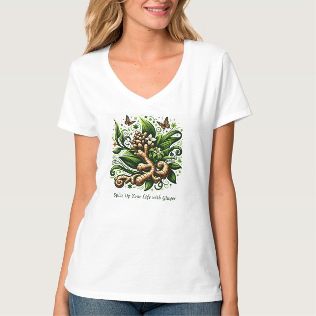 "Spice Up Your Life With Ginger" Ört-  T Shirt (Framsida)
