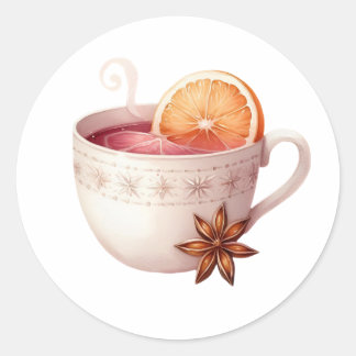 Spiced Winter Tea Sticker – Cozy Holiday Drink Runt Klistermärke