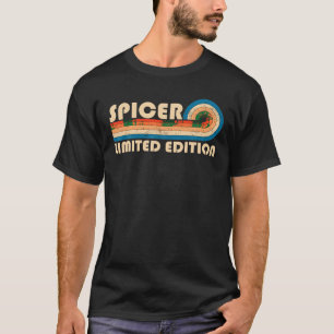 SPICER-efternamn Retro-Vintage 80s 90-dagars födel T Shirt
