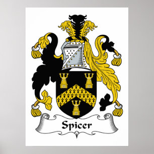 Spicer familjvapensköld poster