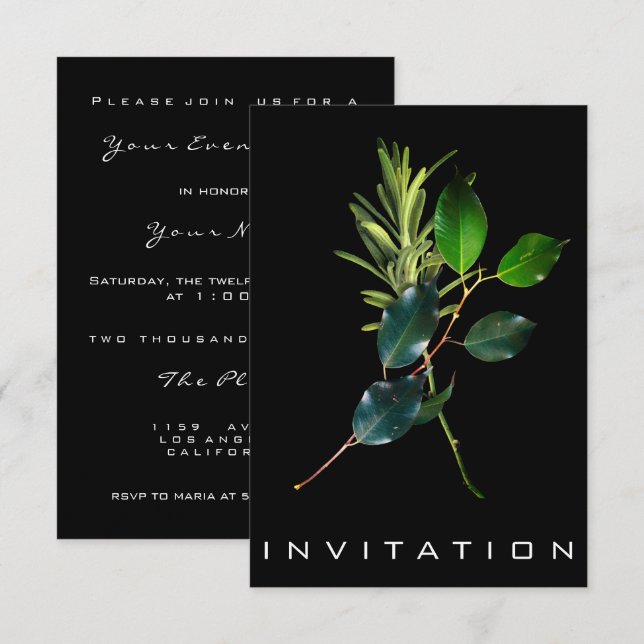 Spices italiensk Chef Dinner Hause Rosmarino Lauro Inbjudningar (Fram/baksida)