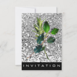 Spices italiensk Chef Dinner House Silver Glitter Inbjudningar