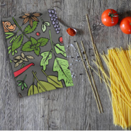 Spices mönster, eget namn grått kökshandduk