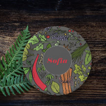 Spices mönster, eget namn grått papprare tallrikar