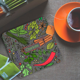 Spices mönster, eget namn grått underlägg papper kvadrat