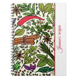 Spices mönster köksbok namn Spiral fotopatbok - Anteckningsbok