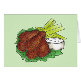 Spicy BBQ Buffalo Chicken Vingar New York Pub Food Hälsningskort