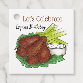 Spicy BBQ Buffalo Chicken Vingar Tailgate Big Game Gåvor Etiketter