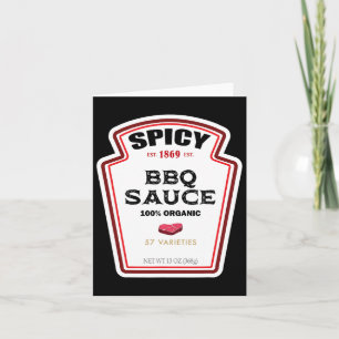 Spicy Bbq Sauce Flaska etikett Funny Halloween Cos Kort