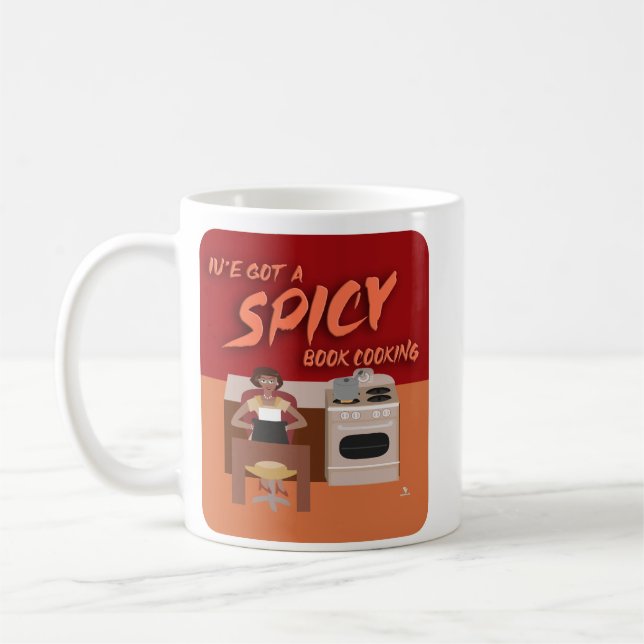 Spicy Bok Cook Romantik Author Retro Snark Kaffemugg (Vänster)