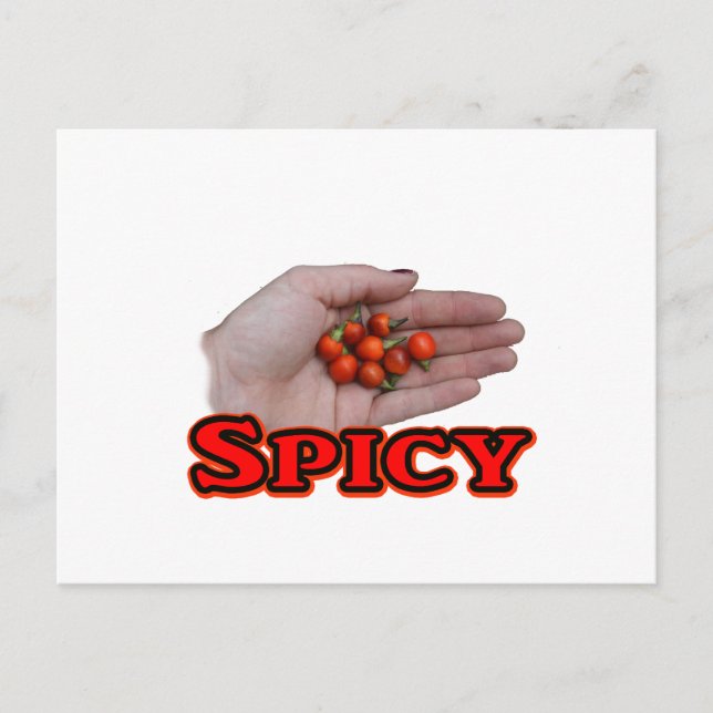 Spicy Cascabel Hett Pepper Design Vykort (Framsida)