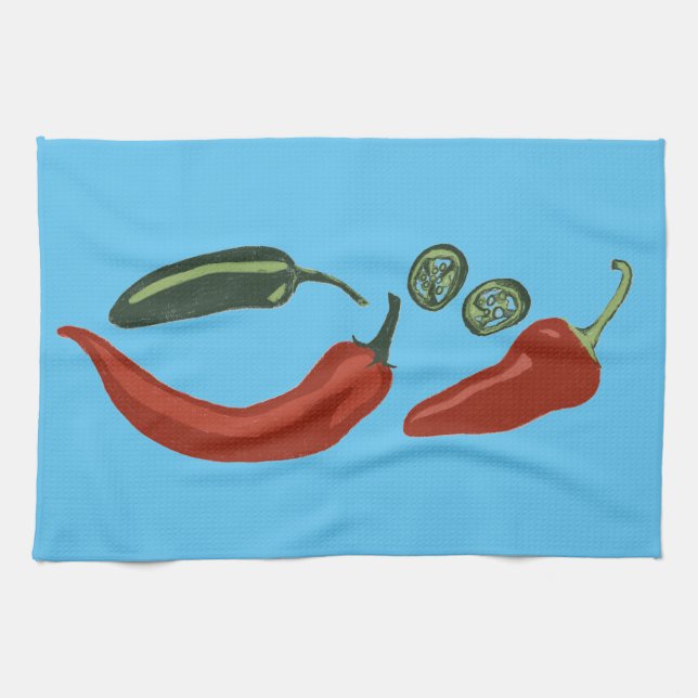 Spicy chiles jalapeno kökshandduk (Horisontell)