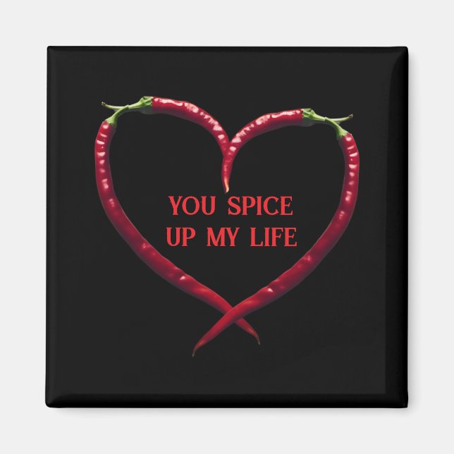 Spicy Chili Pepper Heart Magnet (Framsidan)