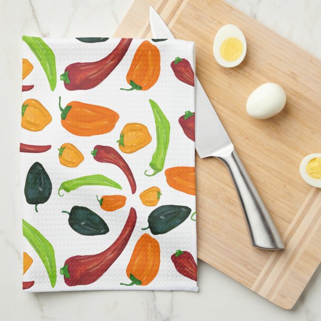 Spicy Chili Pepper Southwest Kitchen Towel Kökshandduk (Vikt i Fjärdedel)