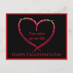Spicy Chili Pepper Valentines Day Postcard Helg Vykort
