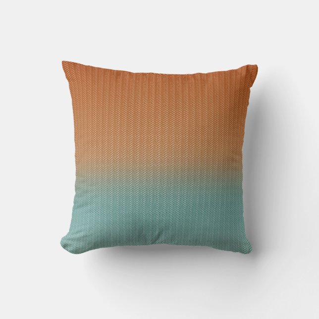 Spicy Cinnamon Brown Turcos Blend Herringbone Kudde (Framsida)