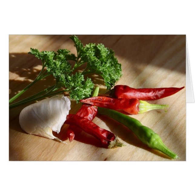 Spicy cuisine art hälsningskort (Framsidan Horizontal)
