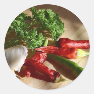 Spicy cuisine art runt klistermärke
