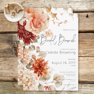 Spicy Fall Rust &  Boho Blommigt Möhippa Brunch Inbjudningar