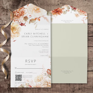 Spicy Fall Rust & Boho Blommigt QR-kod