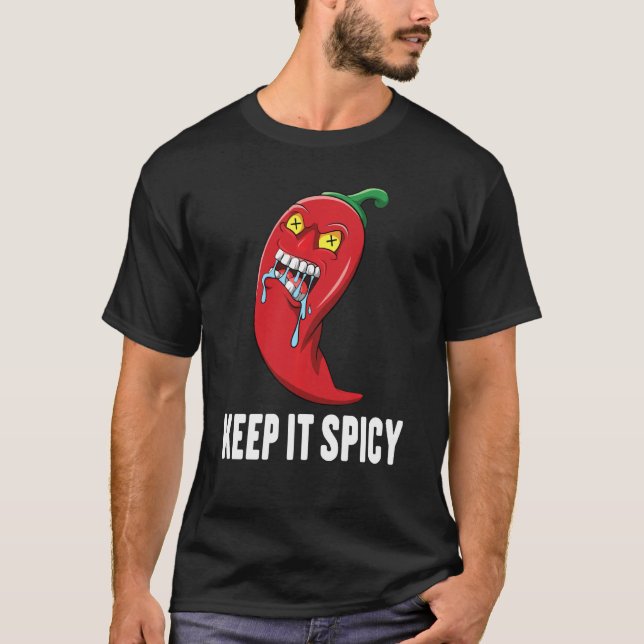 Spicy Food Behålla IT Spicy Peppers Chili Spice T Shirt (Framsida)