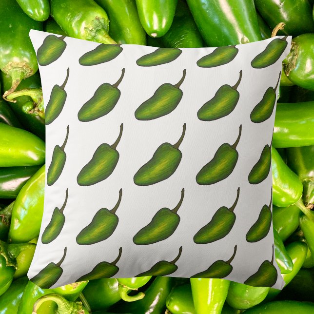 Spicy Grönt Hett Jalapeño Pepper Vegetable Veggie Kudde (Jalapeño Pepper Pillow)