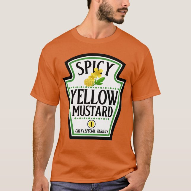 Spicy Gult Mustard Halloween Costume  T Shirt (Framsida)