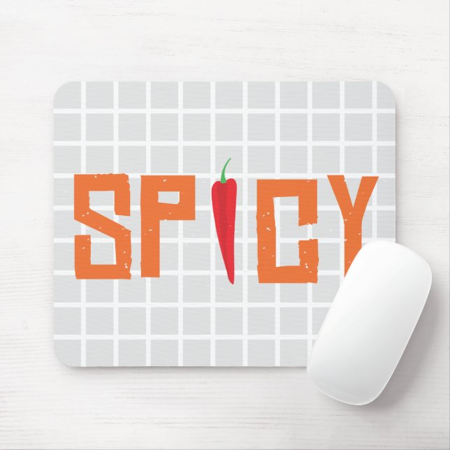 "SPICY" Het Peppar Typografi Rutnät Musmattor (Med mus)