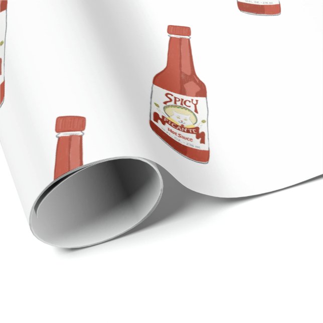 Spicy! Hett Sauce Salsa White Presentpapper (Rullad Hörn)