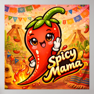Spicy Mama - Het Stöten - Matglada Vänner Poster