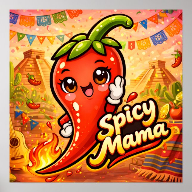 Spicy Mama - Het Stöten - Matglada Vänner Poster (Framsidan)
