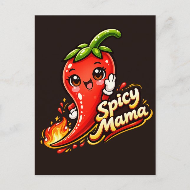 Spicy Mama - Hetting Stuff - Matgalna Vänner Vykort (Framsida)